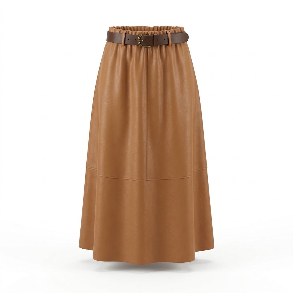 Ensemble en cuir vegan – Camel, La Garde-Robe de Nina - vue 5