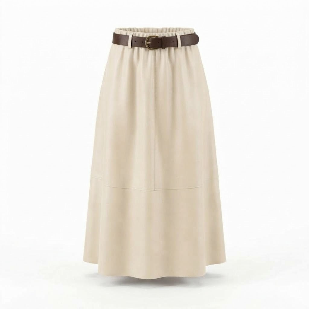 Ensemble en cuir vegan – Écru, La Garde-Robe de Nina - vue 6