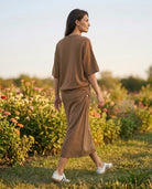 Ensemble en Maille Top & Jupe Zip Chaîne Camel, La Garde-Robe de Nina - vue 4