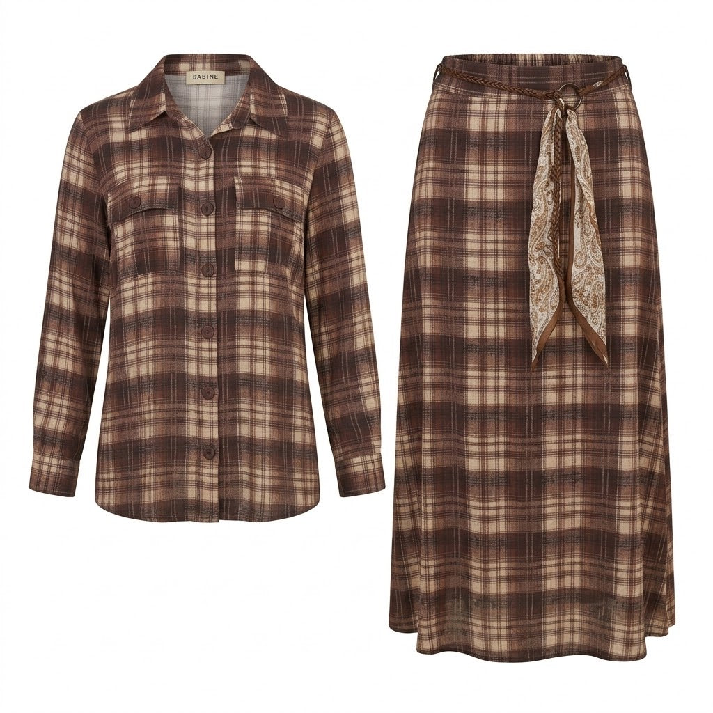 Ensemble Chemise & Jupe Carreaux, La Garde-Robe de Nina - vue 5