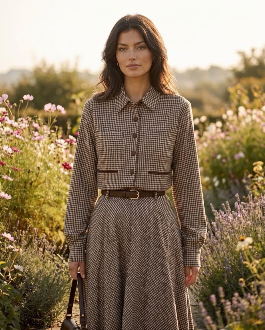 Ensemble Veste Courte & Jupe Petits Carreaux, La Garde-Robe de Nina - vue 3