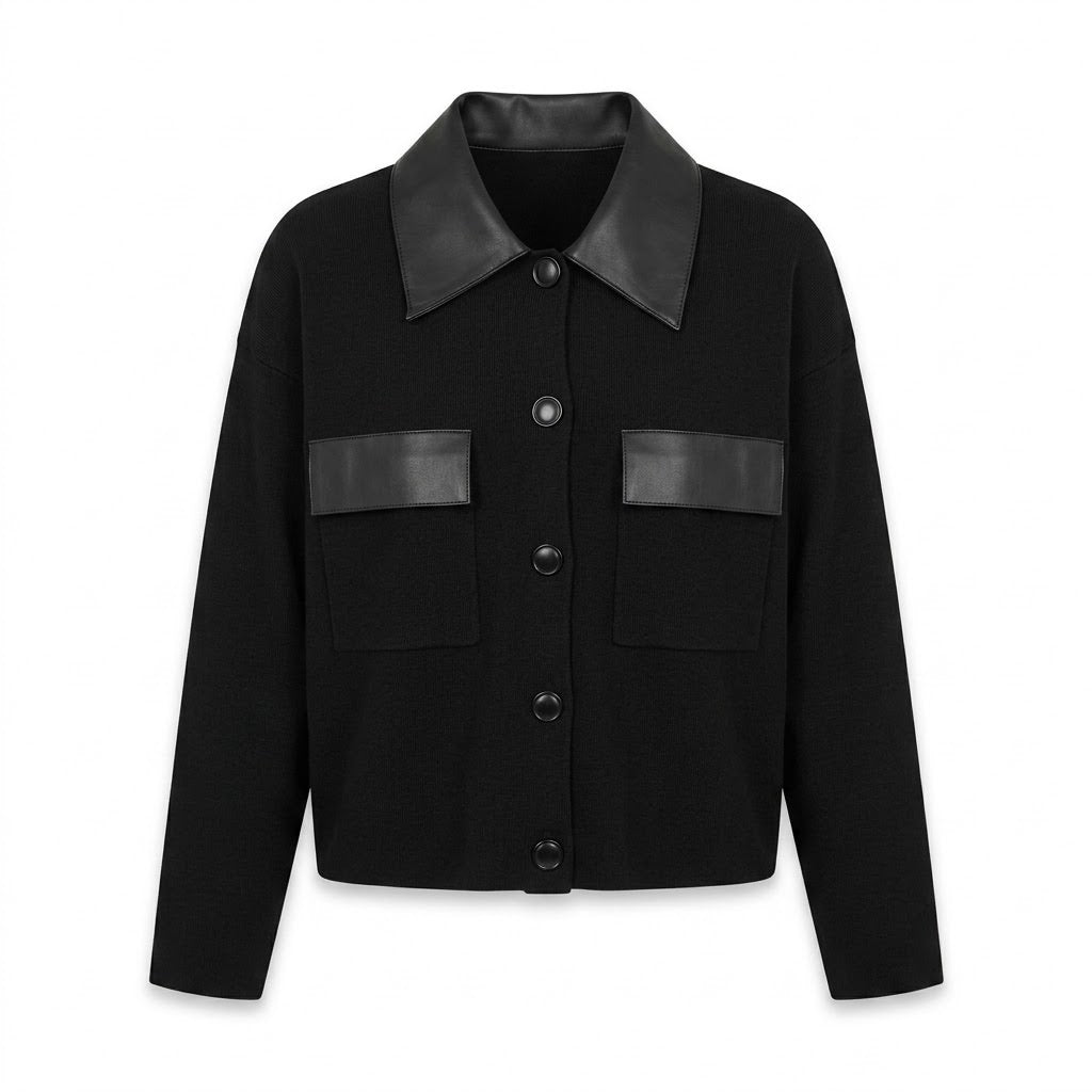 Gilet Bi-Matière Col Simili Cuir, La Garde-Robe de Nina - vue 4