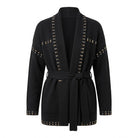 Gilet Clouté Ceinturé Noir, La Garde-Robe de Nina - vue 4
