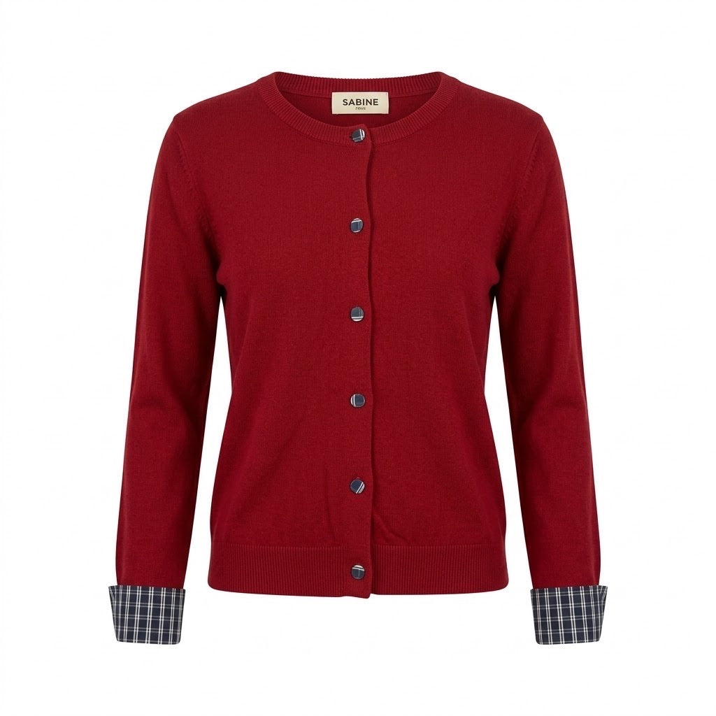 Gilet Rouge Boutons Col Rond, La Garde-Robe de Nina - vue 4