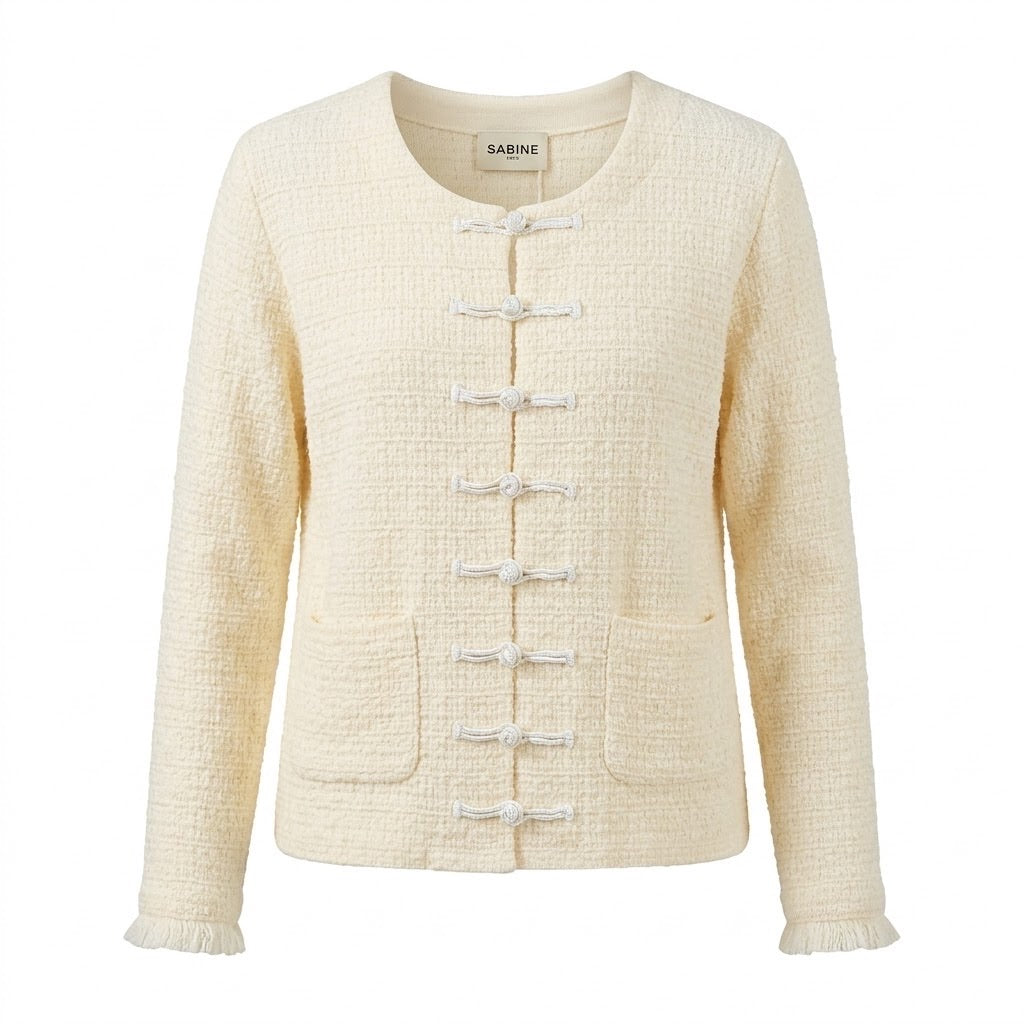 Gilet Tweed Écru Nœuds, La Garde-Robe de Nina - vue 4