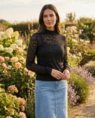 Haut Dentelle Col Montant Noir, La Garde-Robe de Nina - vue 3