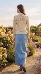 Haut Dentelle Col Montant Beige, La Garde-Robe de Nina - vue 4