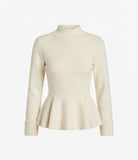 Haut Peplum Maille Col Montant Crème, La Garde-Robe de Nina - vue 4