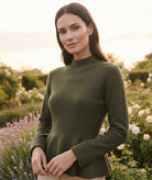 Haut Peplum Maille Col Montant Kaki, La Garde-Robe de Nina - vue 1