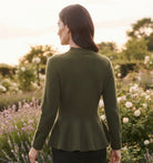 Haut Peplum Maille Col Montant Kaki, La Garde-Robe de Nina - vue 3