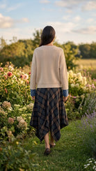 Jupe Asymétrique Carreaux Marine, La Garde-Robe de Nina - vue 2