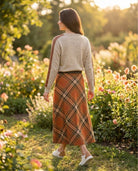 Jupe Asymétrique Carreaux Rouille, La Garde-Robe de Nina - vue 3