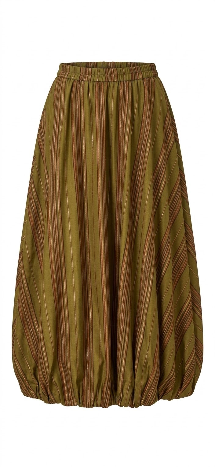 Jupe Ballon Rayée Kaki, La Garde-Robe de Nina - vue 4
