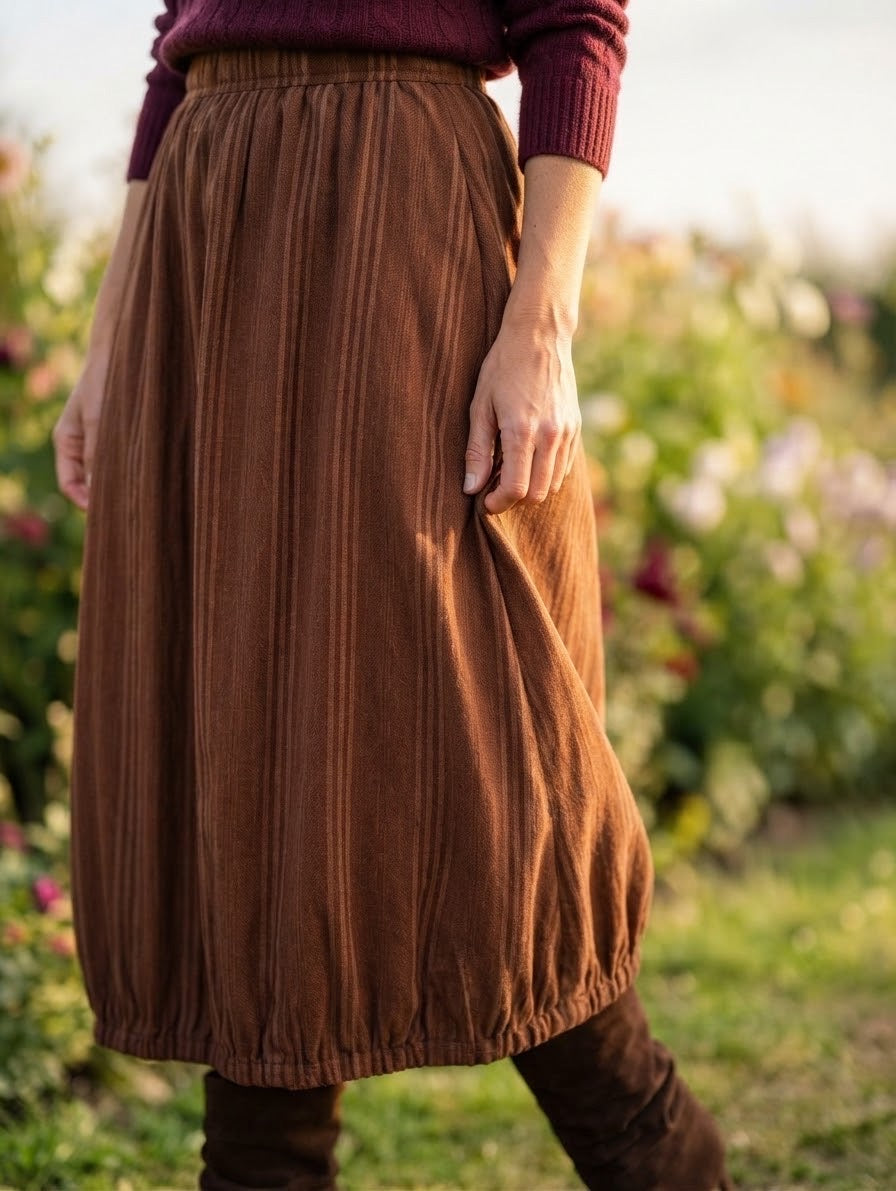 Jupe Ballon Rayée Terracotta, La Garde-Robe de Nina - vue 2