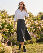 Jupe Cuir Vegan Faux Portefeuille Œillets, La Garde-Robe de Nina - vue 1