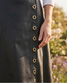Jupe Cuir Vegan Faux Portefeuille Œillets, La Garde-Robe de Nina - vue 3