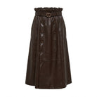 Jupe Cuir Vegan Trench Chocolat, La Garde-Robe de Nina - vue 4