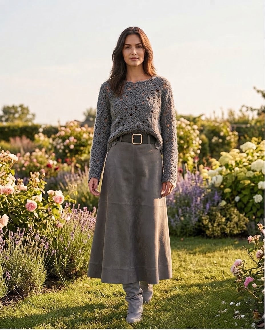 Jupe Effet Daim Taupe Ceinturée, La Garde-Robe de Nina - vue 2