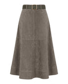Jupe Effet Daim Taupe Ceinturée, La Garde-Robe de Nina - vue 4