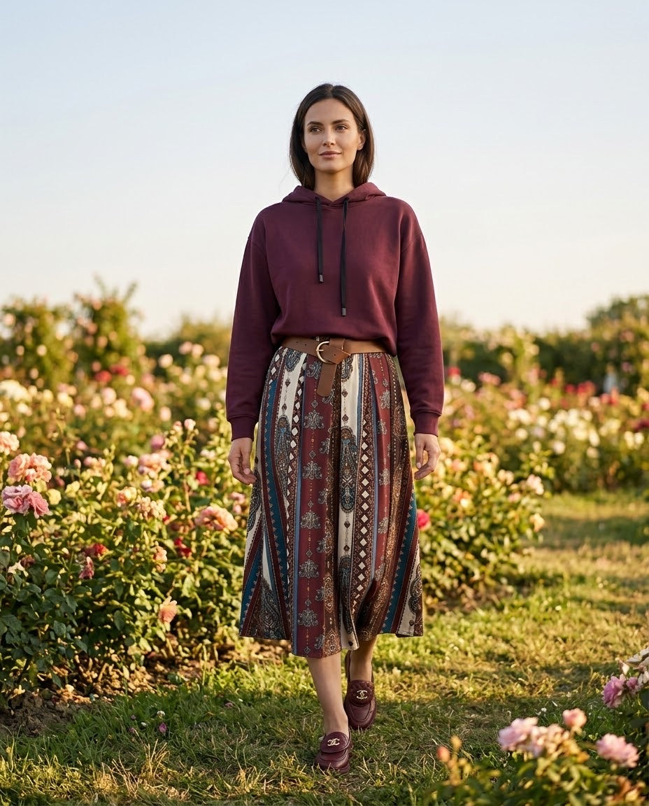 Jupe Imprimé Foulard Ceinturée, La Garde-Robe de Nina - vue 1