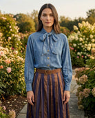 Jupe Large Rayée Marine et Marron, La Garde-Robe de Nina - vue 3