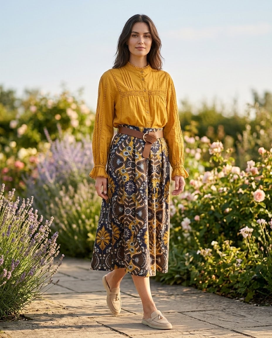 Jupe Longue Imprimé Médaillon Multicolore, La Garde-Robe de Nina - vue 2