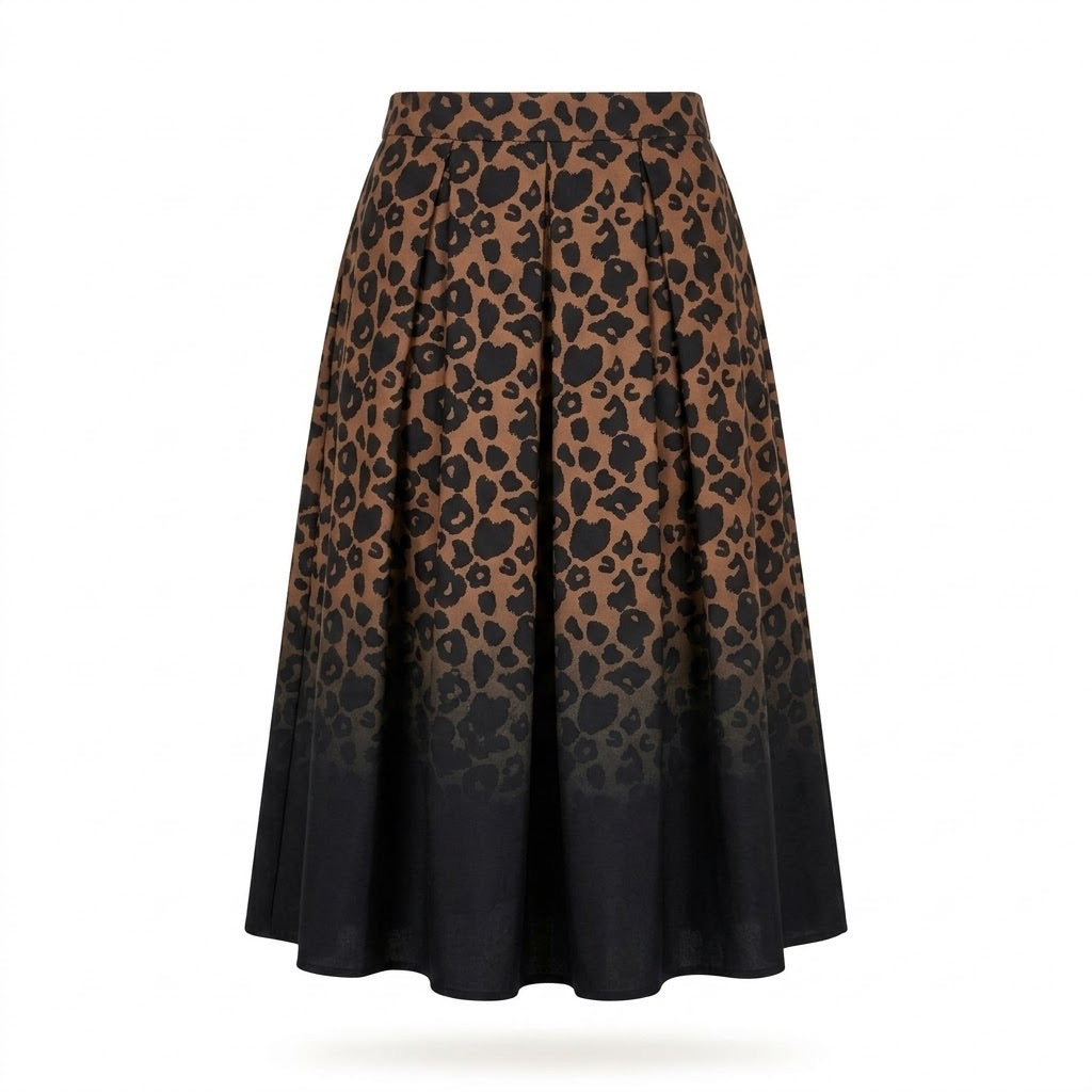 Jupe Longue Léopard Dégradé Noir, La Garde-Robe de Nina - vue 4