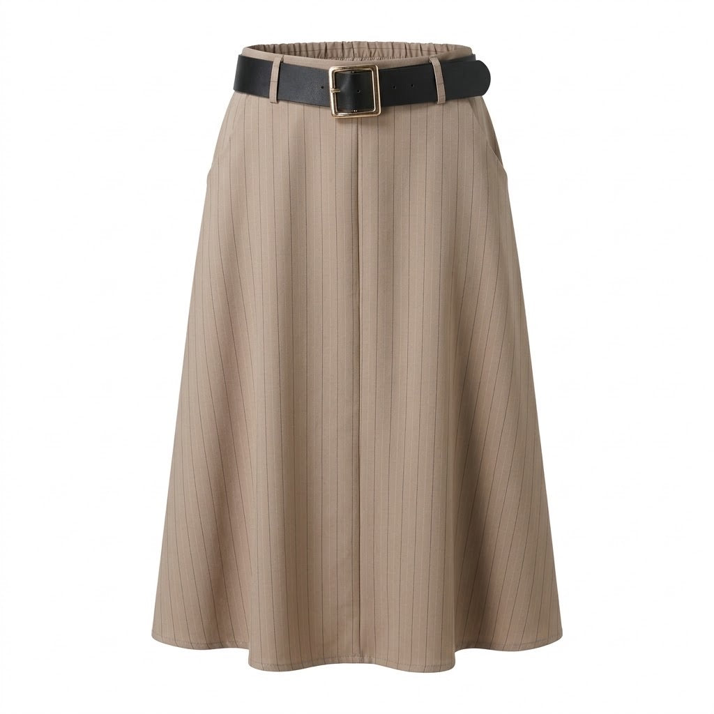 Jupe Longue Rayée Beige Ceinturée, La Garde-Robe de Nina - vue 5