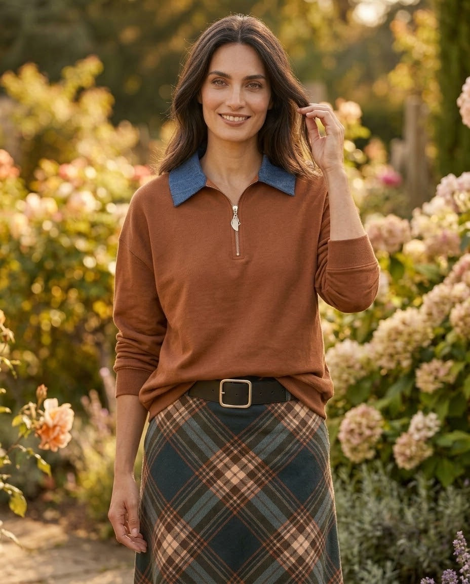 Jupe Longue Tartan Ceinturée Verte, La Garde-Robe de Nina - vue 3