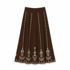 Jupe Longue Maille Jacquard Chocolat, La Garde-Robe de Nina - vue 5