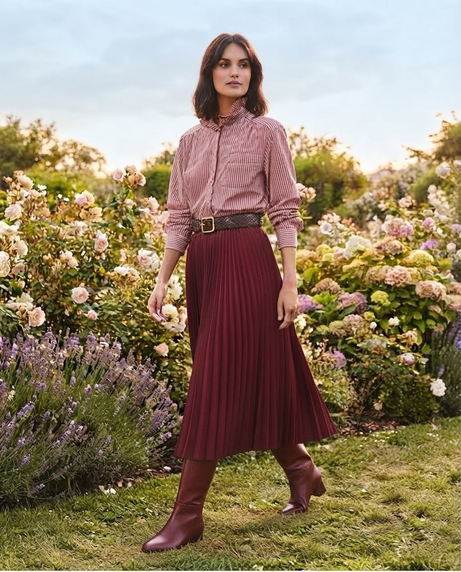 Jupe Plissée Bordeaux, La Garde-Robe de Nina - vue 1