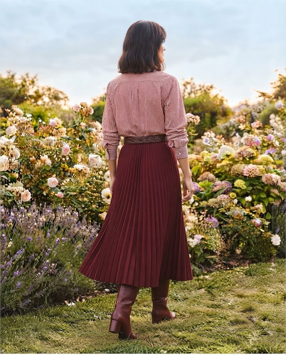Jupe Plissée Bordeaux, La Garde-Robe de Nina - vue 2