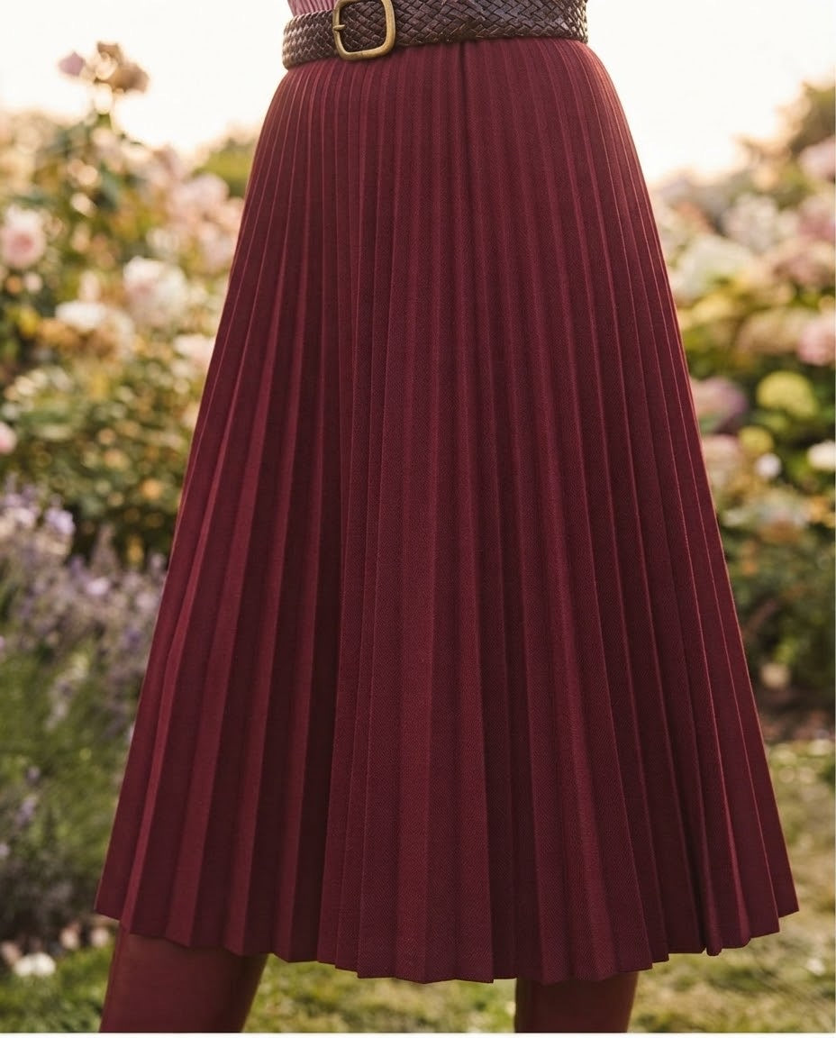 Jupe Plissée Bordeaux, La Garde-Robe de Nina - vue 3