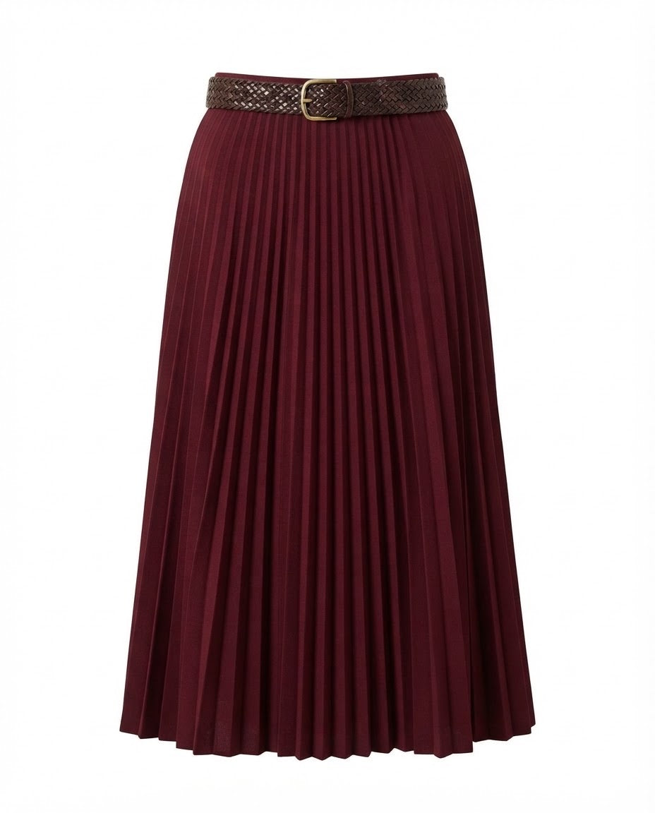 Jupe Plissée Bordeaux, La Garde-Robe de Nina - vue 4