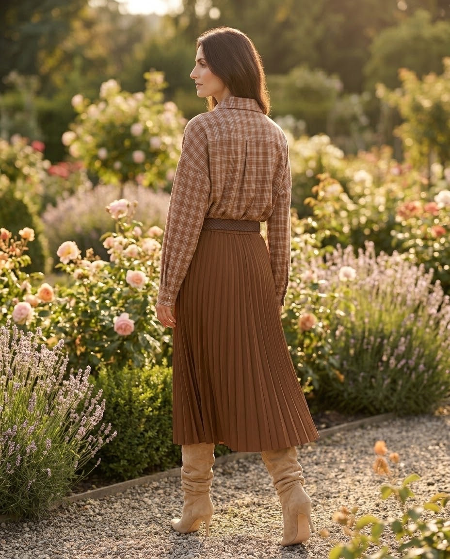 Jupe Plissée Caramel, La Garde-Robe de Nina - vue 3