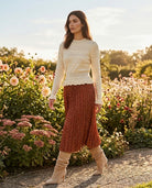 Jupe Plissée Cloutée Terracotta, La Garde-Robe de Nina - vue 1