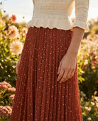 Jupe Plissée Cloutée Terracotta, La Garde-Robe de Nina - vue 2