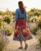 Jupe Plissée Imprimé Équestre Bordeaux, La Garde-Robe de Nina - vue 3
