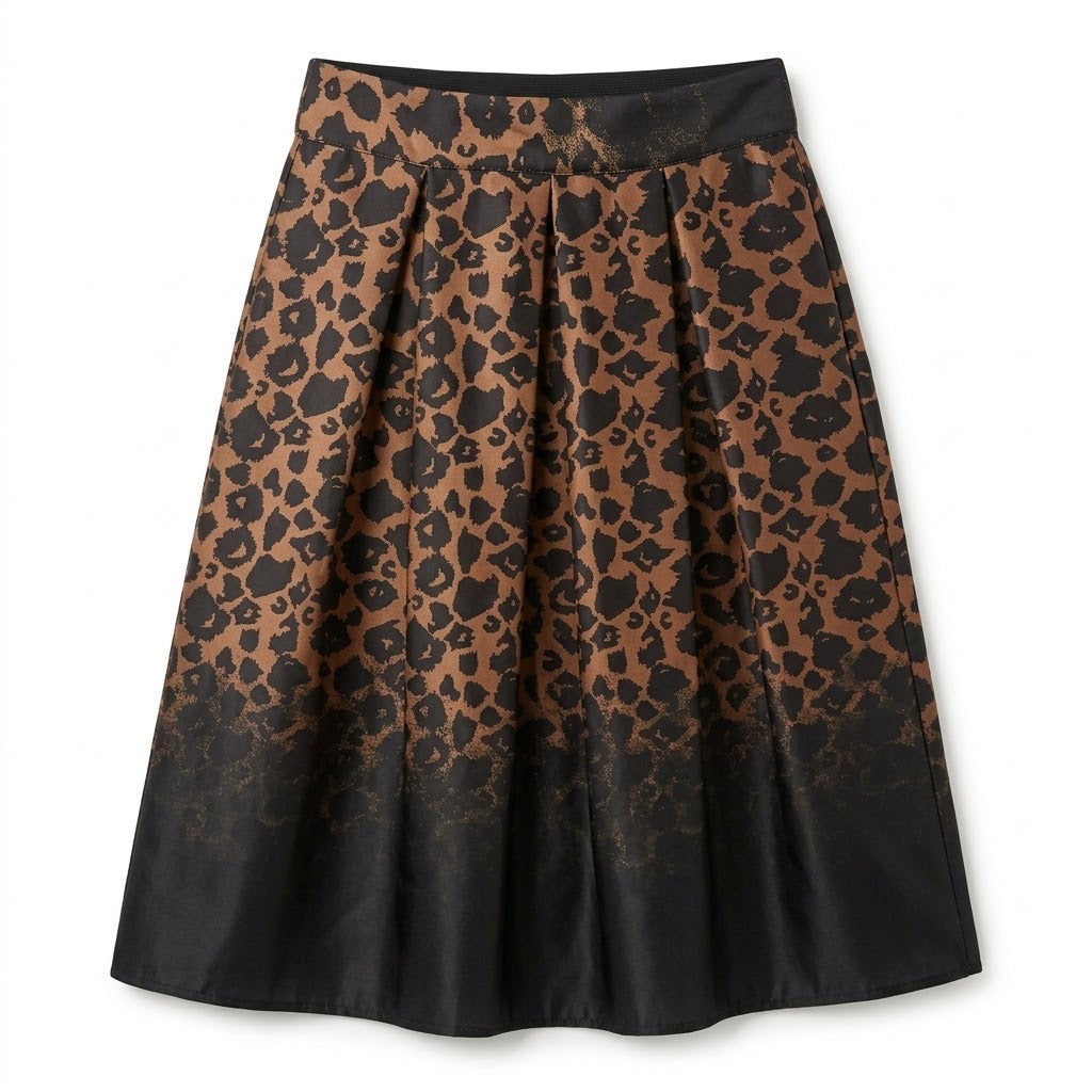 Jupe Plissée Léopard Dégradé Noir, La Garde-Robe de Nina - vue 5