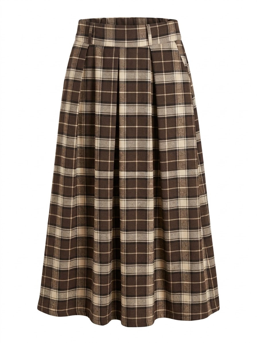 Jupe Plissée Tartan Marron, La Garde-Robe de Nina - vue 4
