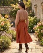 Jupe Plissée Terracotta Ceinturée, La Garde-Robe de Nina - vue 3