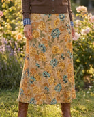 Jupe Satin Imprimé Fleuri Moutarde, La Garde-Robe de Nina - vue 2