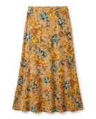 Jupe Satin Imprimé Fleuri Moutarde, La Garde-Robe de Nina - vue 4