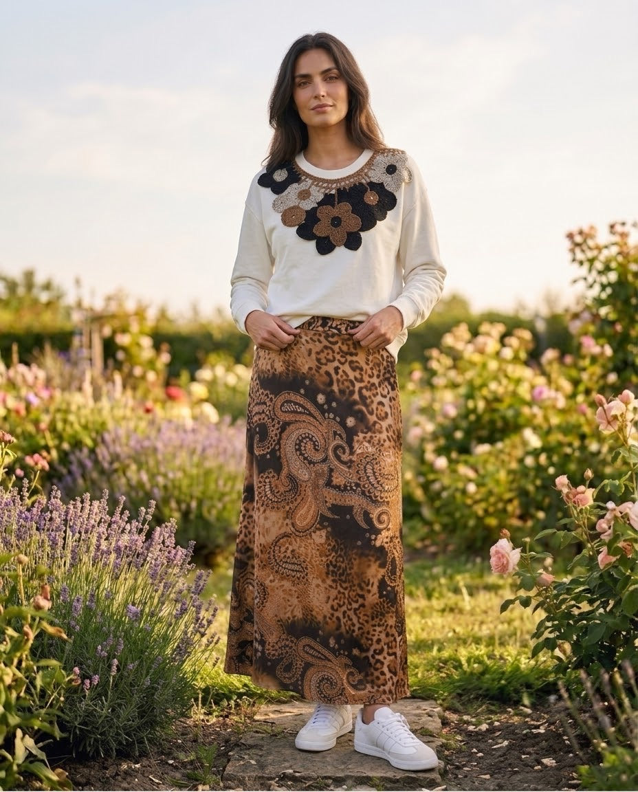 Jupe Satin Imprimé Léopard & Paisley, La Garde-Robe de Nina - vue 1