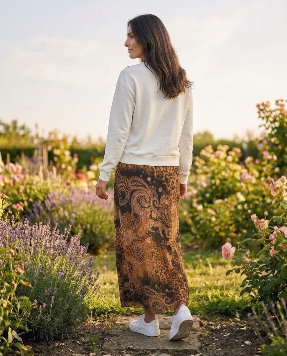 Jupe Satin Imprimé Léopard & Paisley, La Garde-Robe de Nina - vue 2