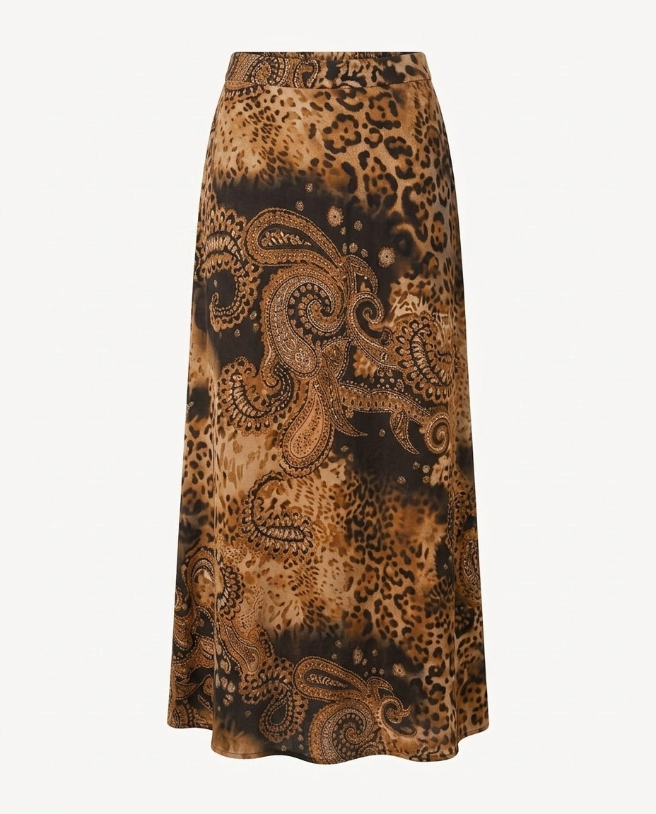 Jupe Satin Imprimé Léopard & Paisley, La Garde-Robe de Nina - vue 3