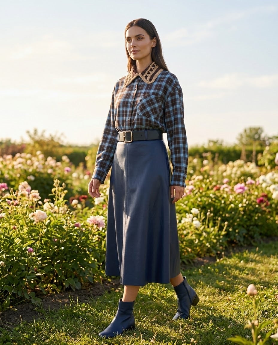 Jupe Similicuir Marine, La Garde-Robe de Nina - vue 1