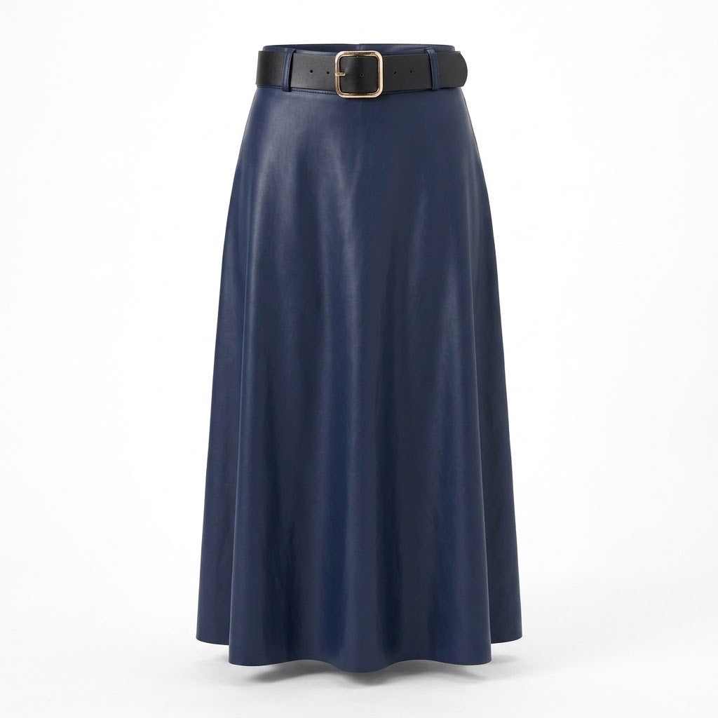 Jupe Similicuir Marine, La Garde-Robe de Nina - vue 4
