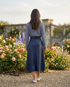 Jupe Similicuir Marine Midi Ceinturée, La Garde-Robe de Nina - vue 4