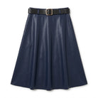 Jupe Similicuir Marine Midi Ceinturée, La Garde-Robe de Nina - vue 5